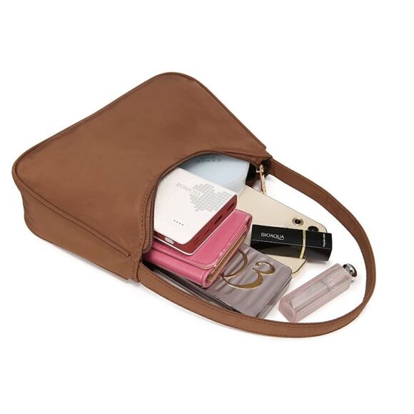 Brown Nylon Shoulder Bag - Picture 3 of 3